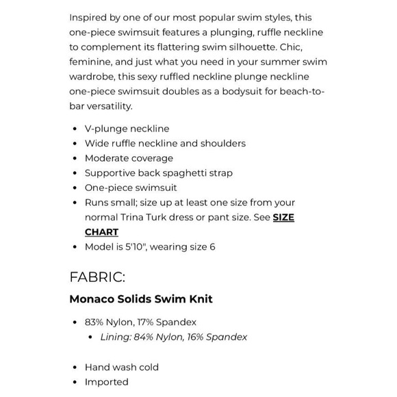 NEW Trina Turk Womens Monaco Ruffle One Peice Swimsuit Rose Pink Size 4-$154 - Picture 4 of 5